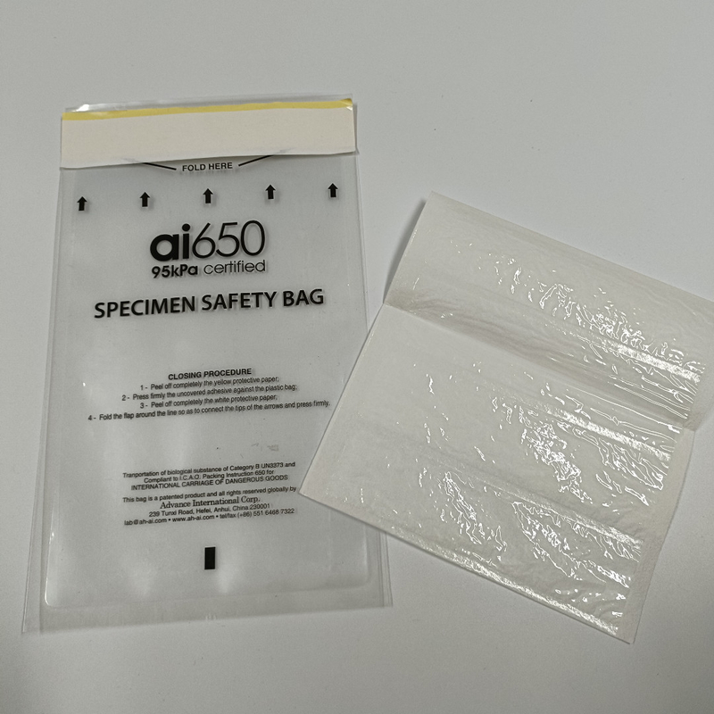 95kpa Plastic Zip Lock Biohazard Probe Transport Bags Voor Laboratorium