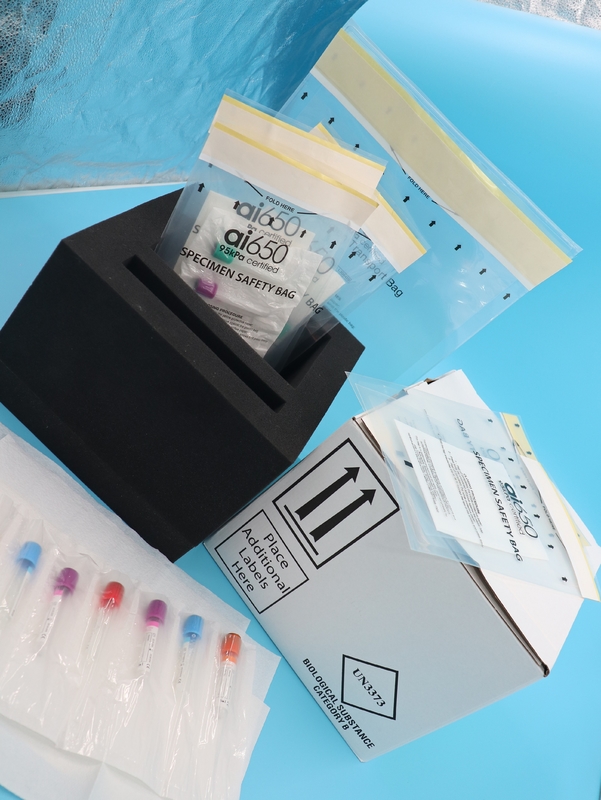 IJspakket met koelmiddelgel en 95 kPa plastic zakken voor vloeibare bloedmonsters