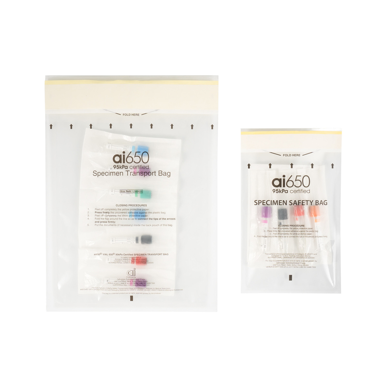 AIC 95kpa Hot Selling Zelfverzegelbaar Lab Zipper Bio Hazard Bio Hazard Specimen Transport Poly Specimen Bag
