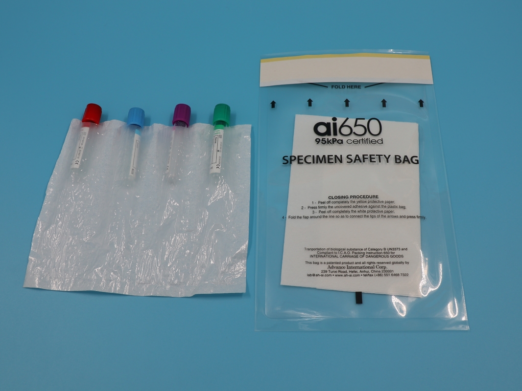 AI650 Biogevaarlijke medische vergrendelbare zak voor gebruik op maat PE waterdicht Zip Lock Proeftas voor laboratorium