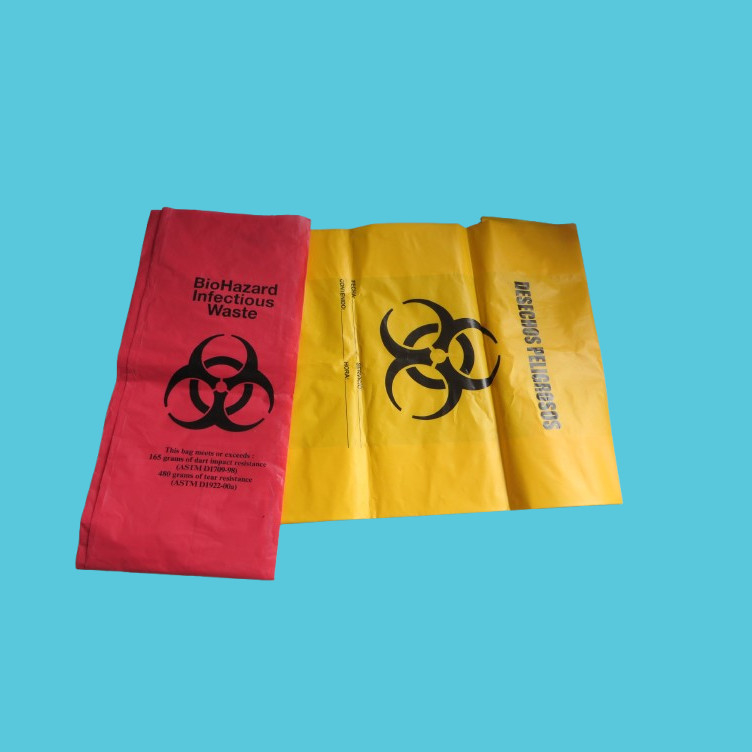 Biogevaarlijke vuilniszakken Veilig infectieuze vuilniszakken Rode vuilnisbak medische graad 24.4inx24.4in