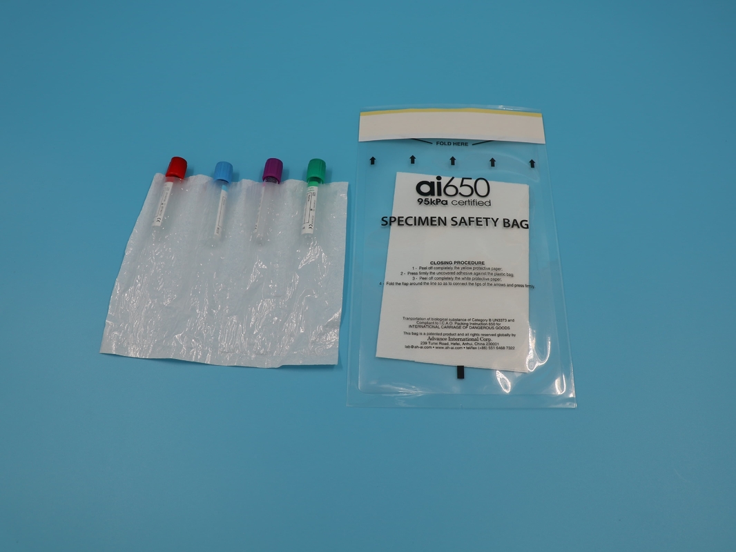 Custom Yellow 6X9 inch Ziplock Laboratorium Plastic Specimen Transport Biogevaarlijke zakken Medisch