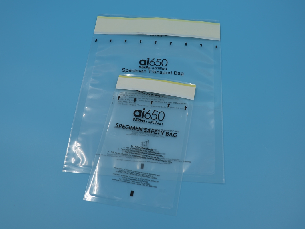 95kpa Huisdiermateriaal Plastic Medisch Wegwerp Biogevaarlijk Proefproefverzamelingszakken 6x9 Met zak
