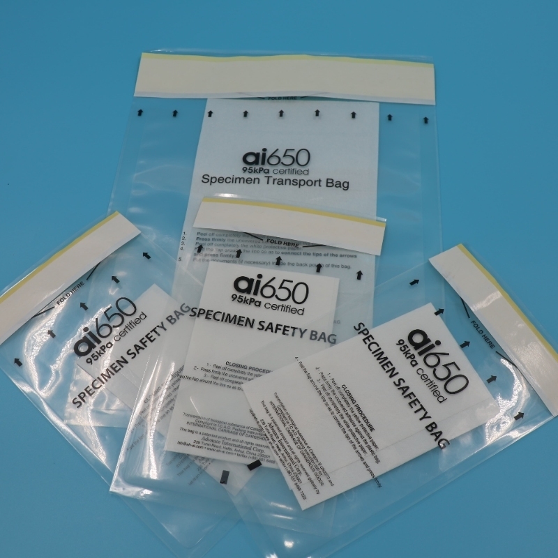 Zware uitvoering 330mmX170mm 95kPa Biohazard Transportzak met zeven-sleuf absorberende zakjes