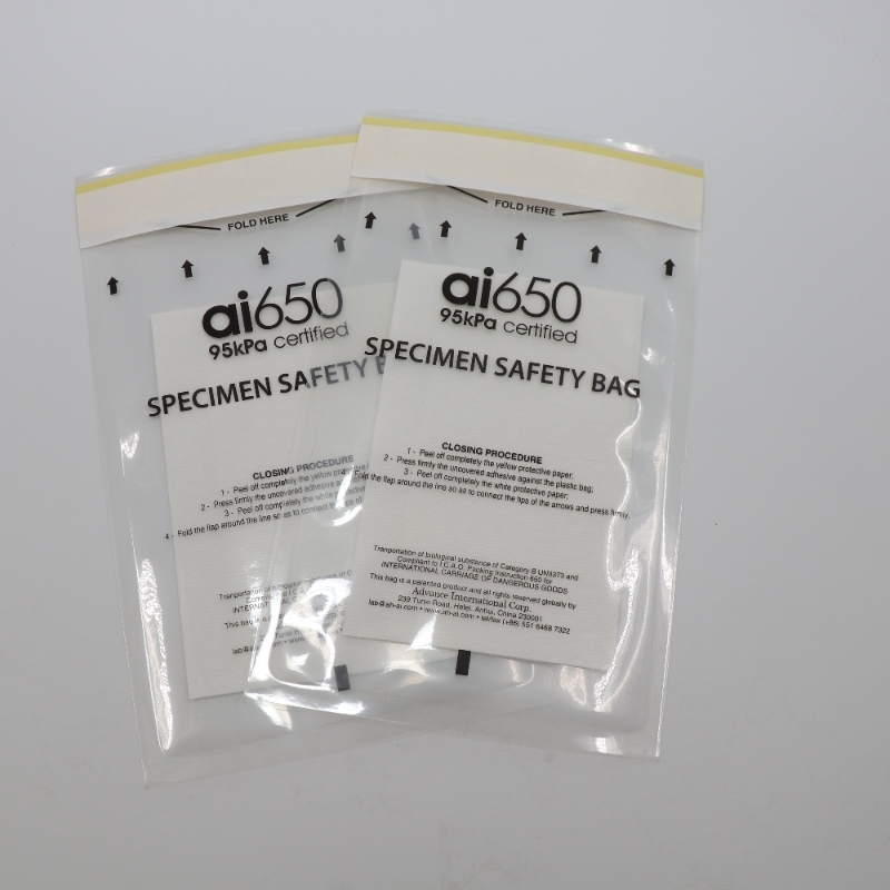 95 KPa conforme Biohazard monsterzak met absorberend kussen en monster transportbox