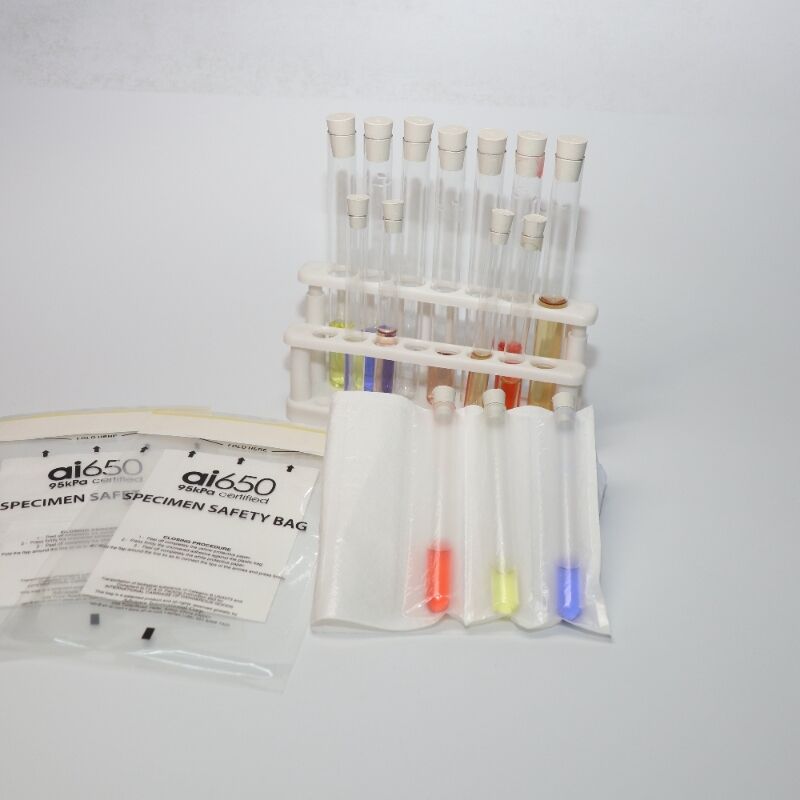 Absorberend wegwerppad voor biologische monsters – 2 baaien / 4 baaien / 7 baaien absorberende zakken voor monstertransport, UN3373-compatibel, 95 kPa lekvrij