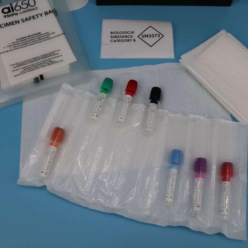 Wegwerpbare absorberende zakhoes met 4/7 sleuven voor transport van medische en laboratoriummonsters