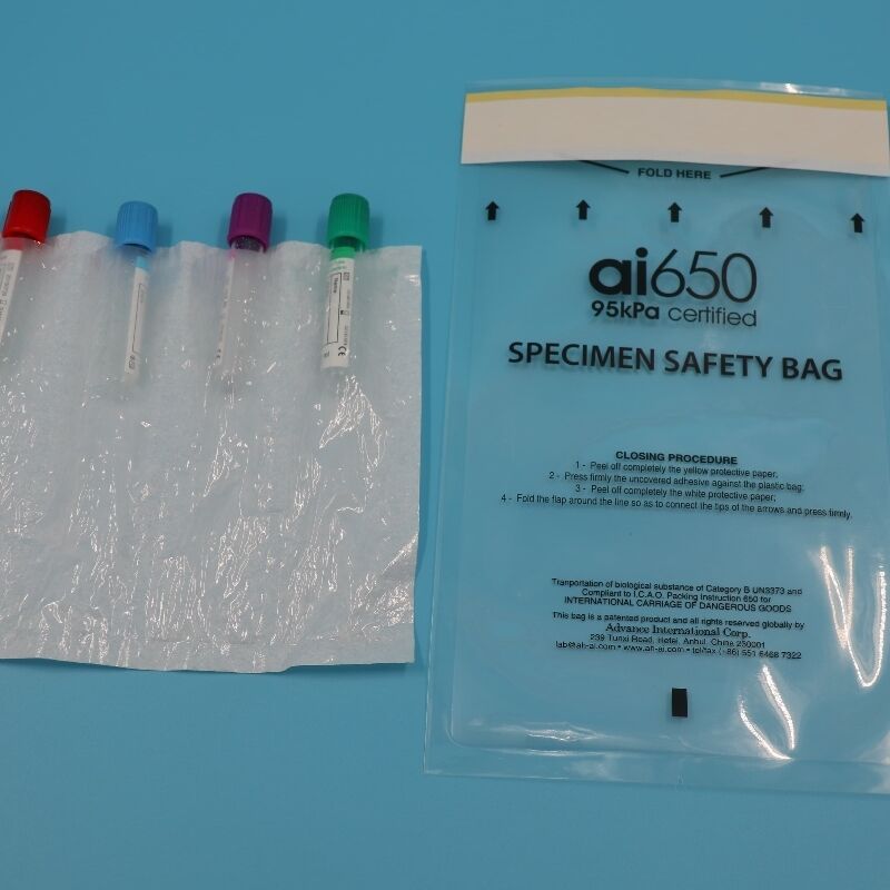95 kPa transportzak voor monsters, 7x12in biohazardzak voor bloed- en klinisch monstertransport